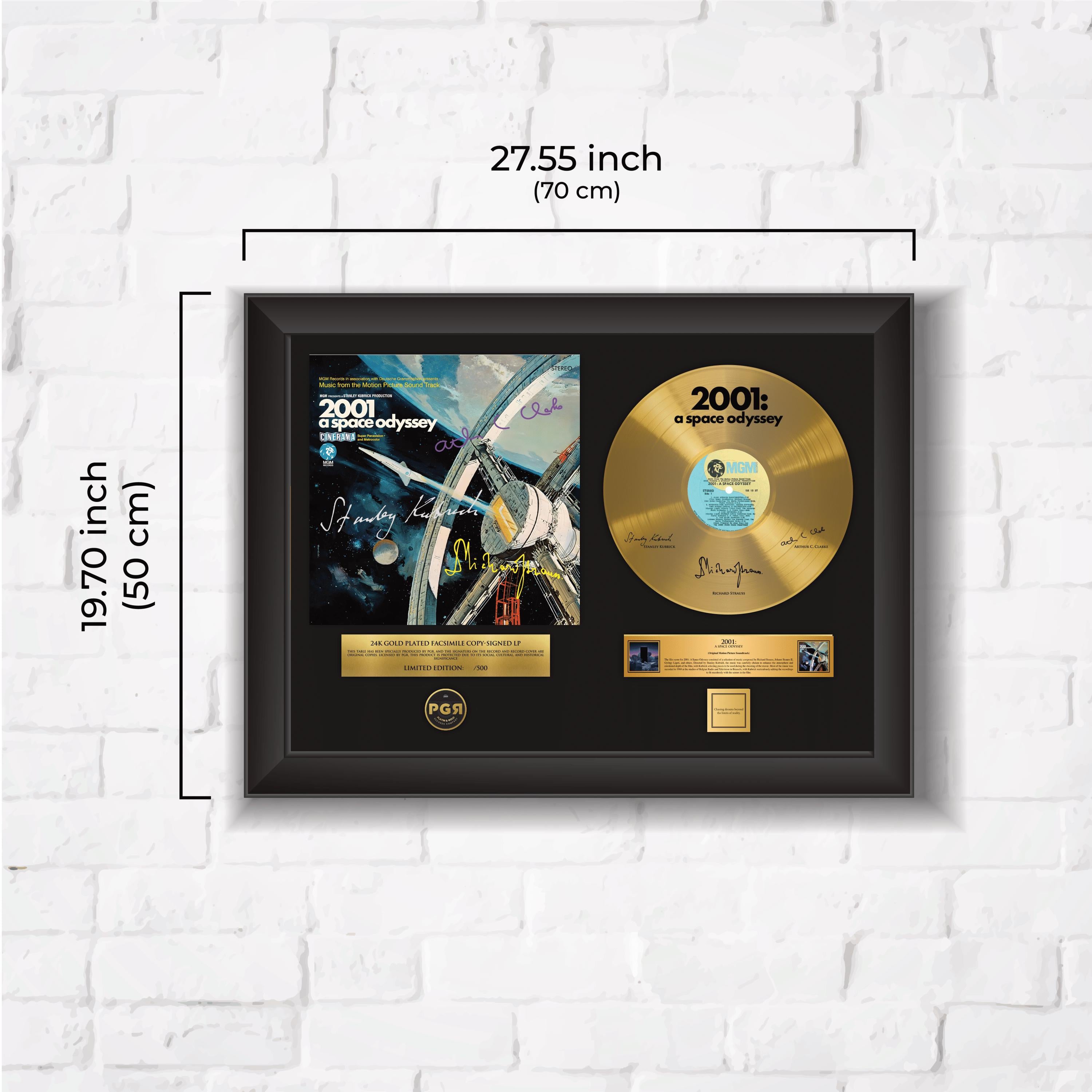 2001 A Space Odyssey – Framed Gold Plated Record Vinyl  – Copy Signed