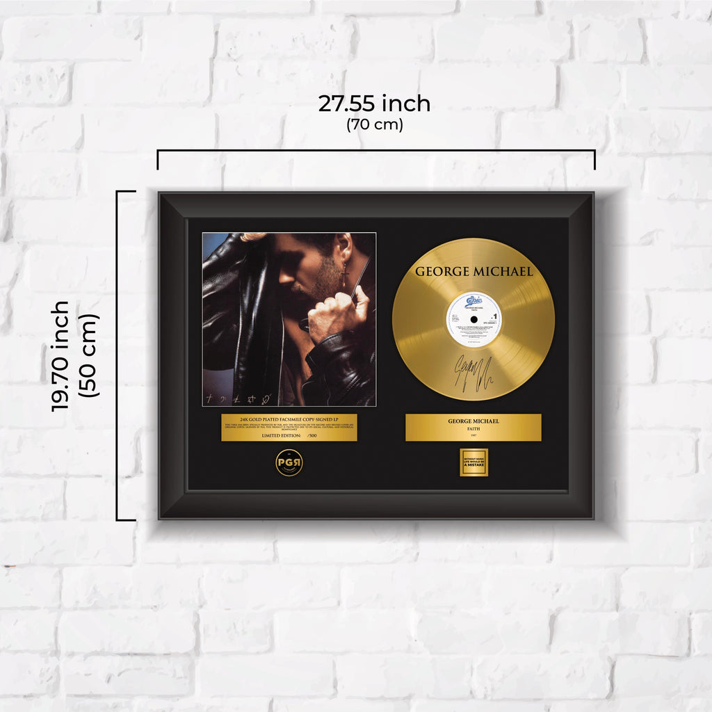 George Michael – Framed Gold Plated Record Vinyl  – Copy Signed – Wall Art