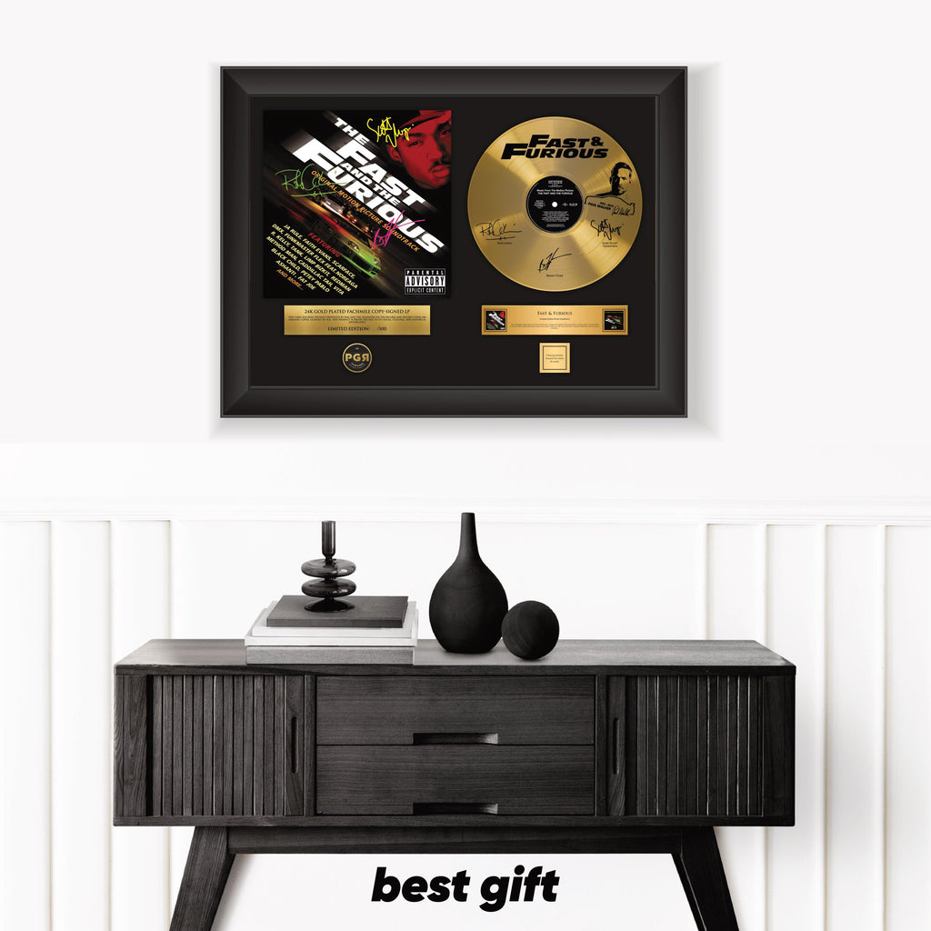 Fast And Furious – Framed Gold Plated Record Vinyl  – Copy Signed – Wall Art