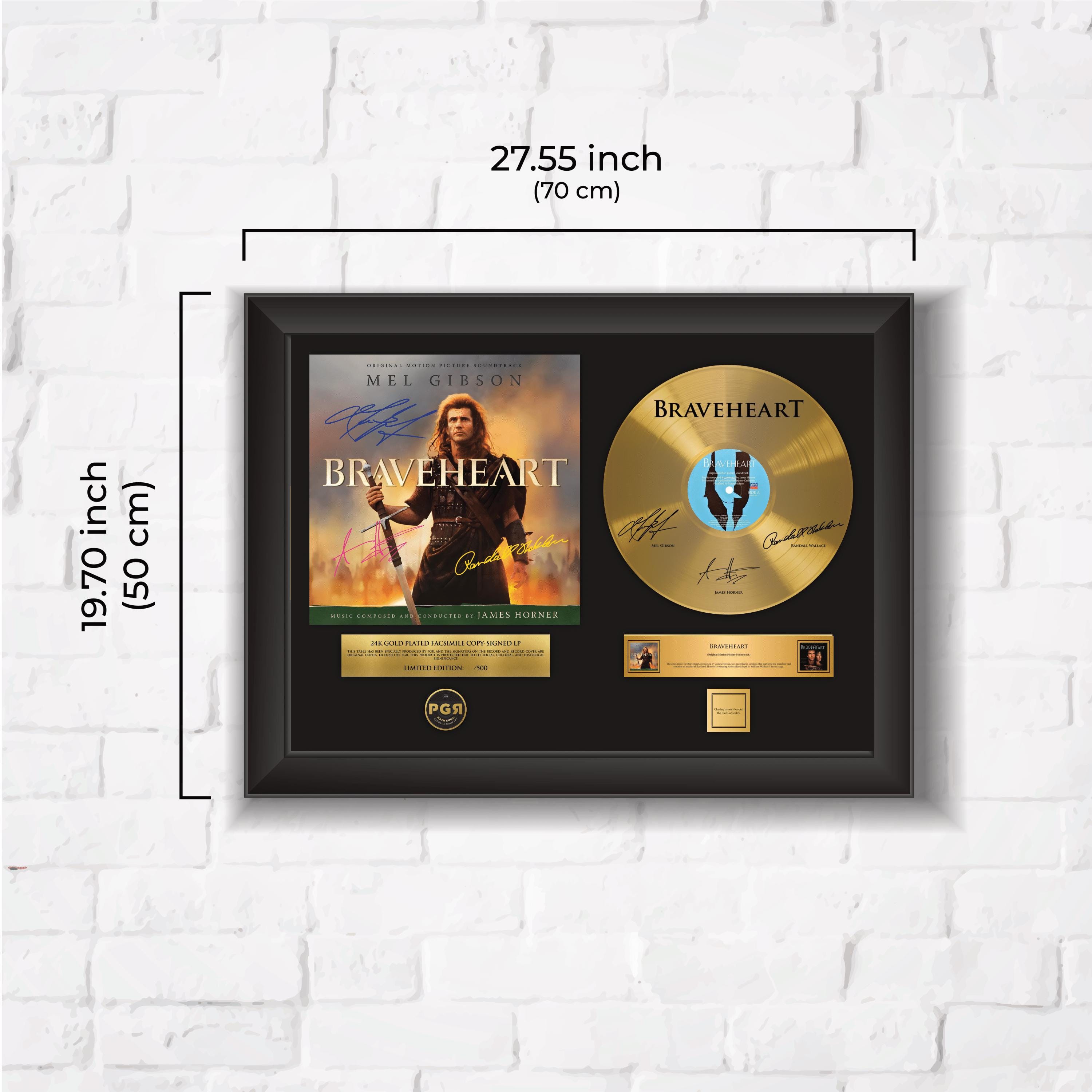 Braveheart – Framed Gold Plated Record Vinyl  – Copy Signed – Premium Wall Art