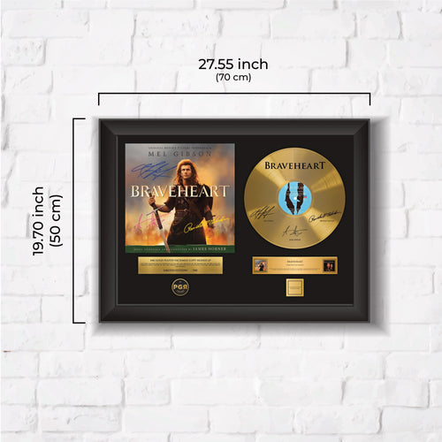 Braveheart – Framed Gold Plated Record Vinyl  – Copy Signed – Premium Wall Art