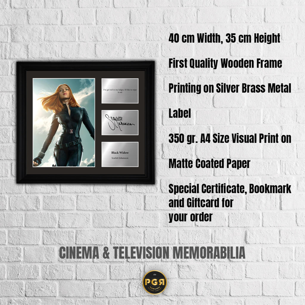 Black Widow - Scarlett Johansson - Framed Movie Character Print with Copy Signed