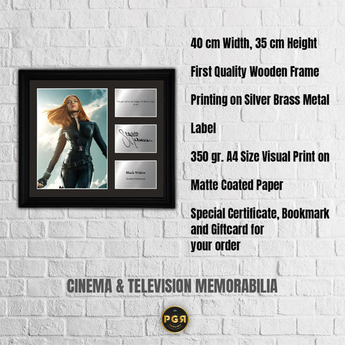 Black Widow - Scarlett Johansson - Framed Movie Character Print with Copy Signed