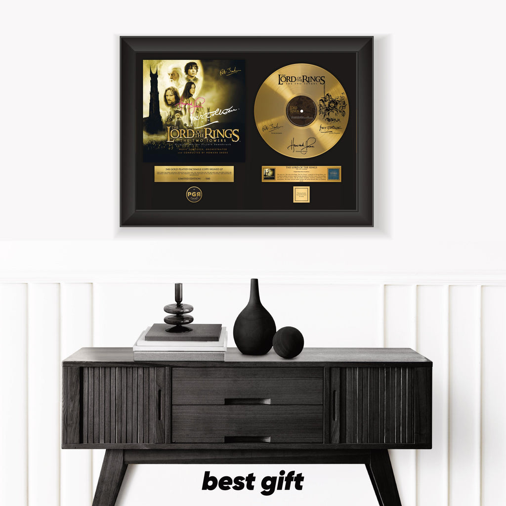 Lord Of The Rings – Framed Gold Plated Record Vinyl  – Copy Signed