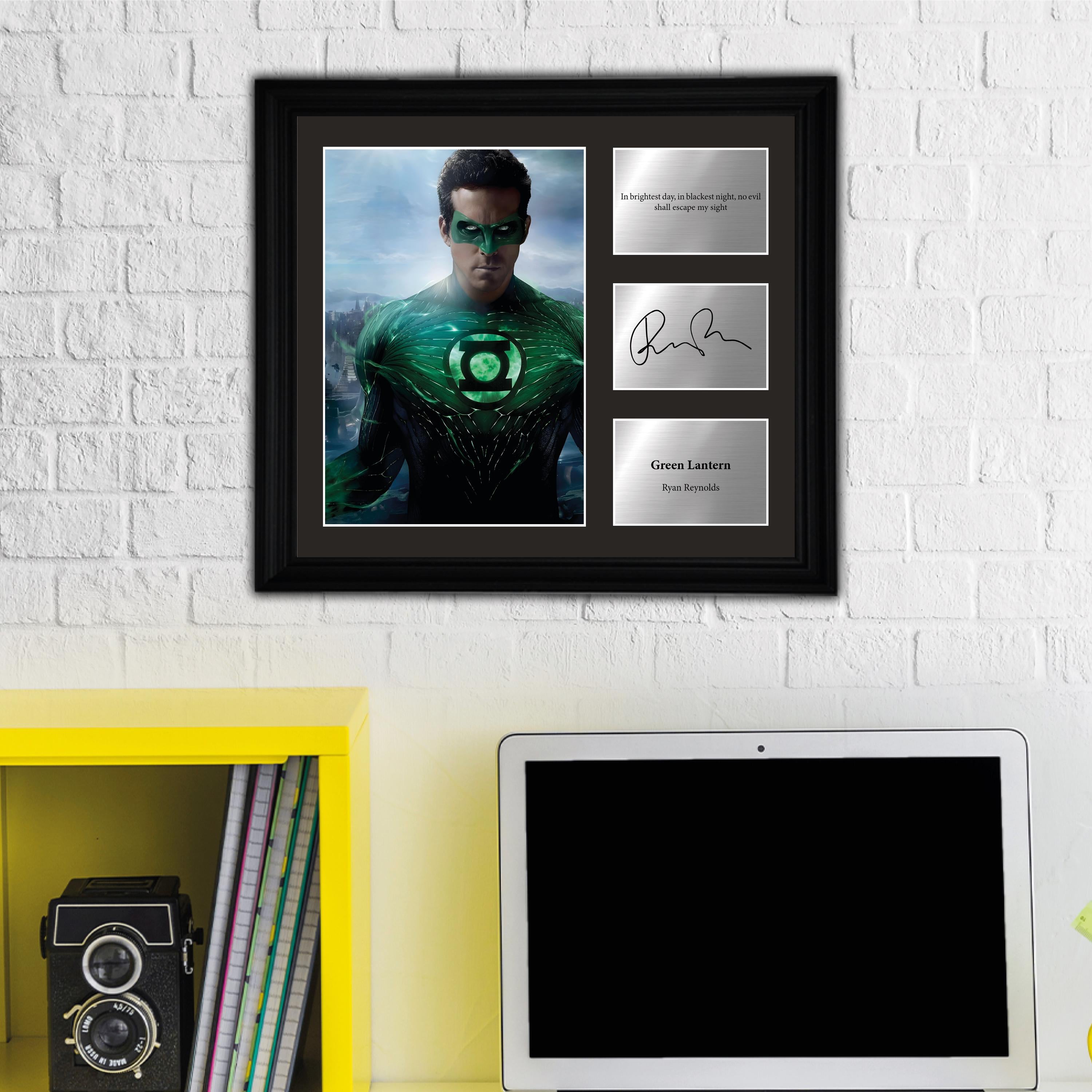 Green Lantern - Ryan Reynolds - Framed Movie Character Print with Copy Signed