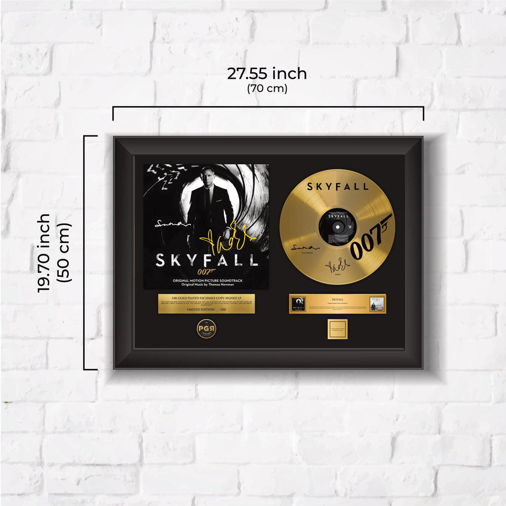 Skyfall - James Bond - 007  – Framed Gold Plated Record Vinyl  – Copy Signed