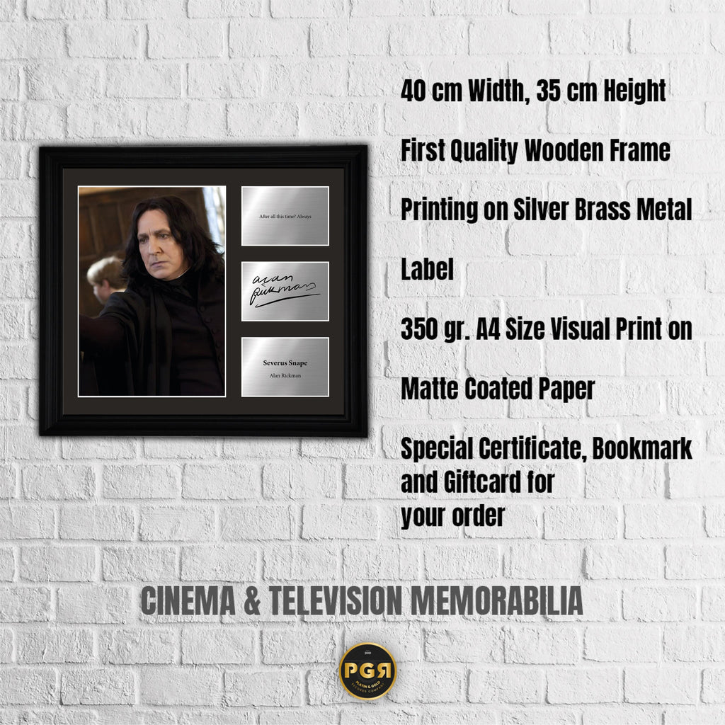 Severus Snape - Alan Rickman - Framed Movie Character Print with Copy Signed