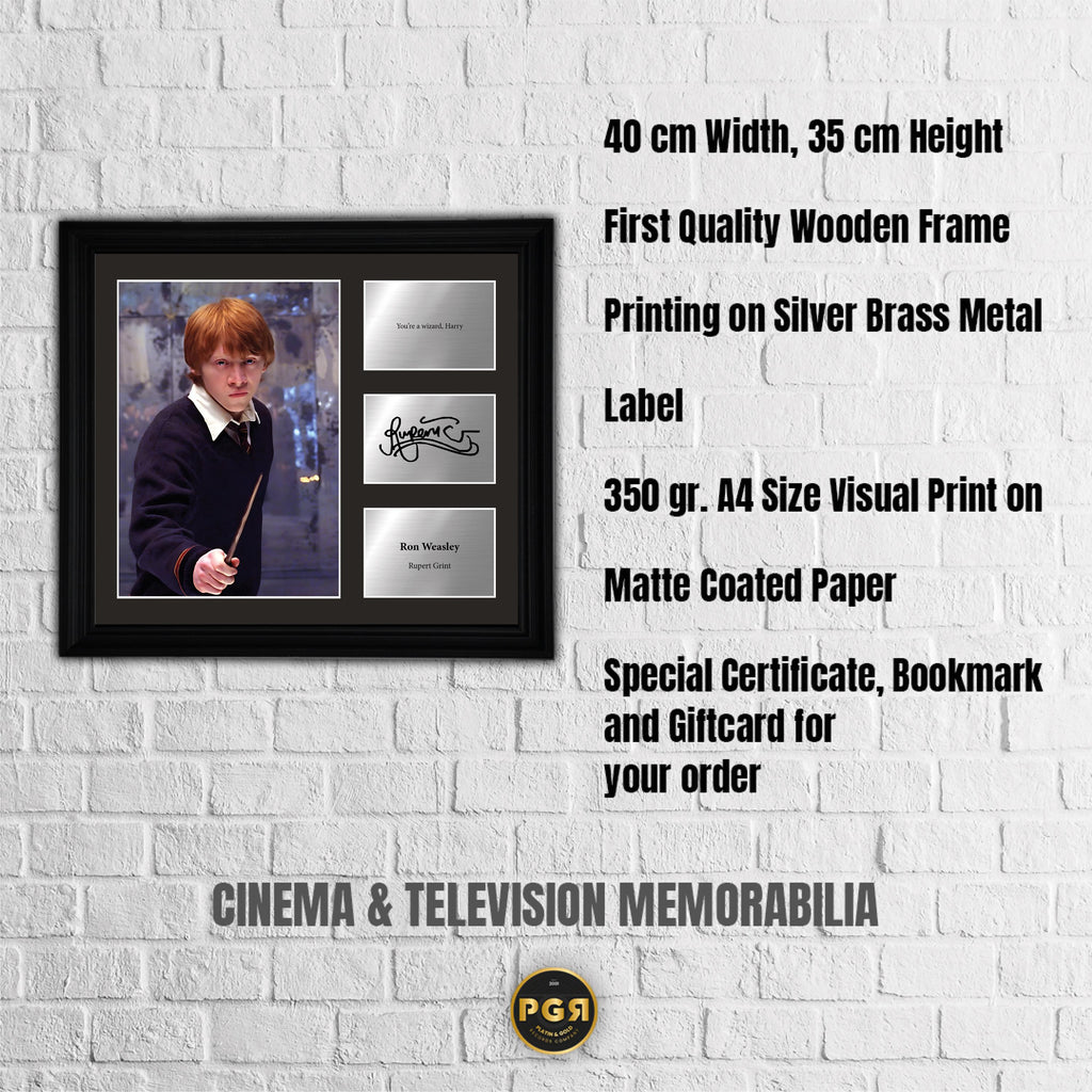 Ron Weasley - Rupert Grint - Framed Movie Character Print with Copy Signed