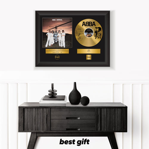 ABBA – Framed Gold Plated Record Vinyl  – Copy Signed – Premium Wall Art