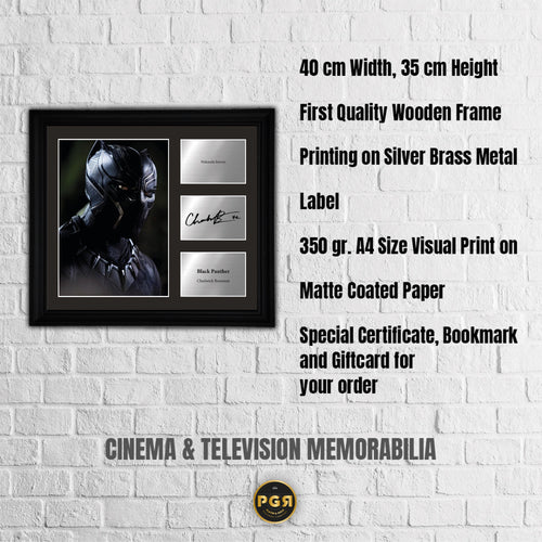 Black Panther - Chadwick Boseman - Framed Movie Character Print with Copy Signed