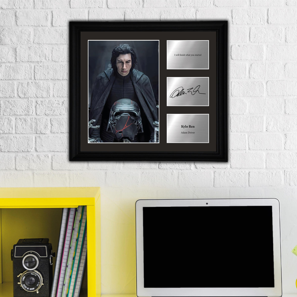 Kylo Ren - Adam Driver  - Framed Movie Character Print with Copy Signed