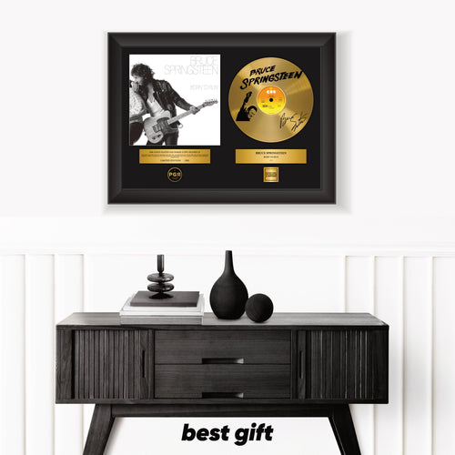 Bruce Springsteen – Framed Gold Plated Record Vinyl  – Copy Signed – Wall Art