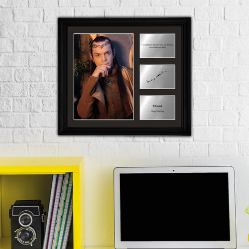 Elrond - Hugo Weaving - Framed Movie Character Print with Copy Signed