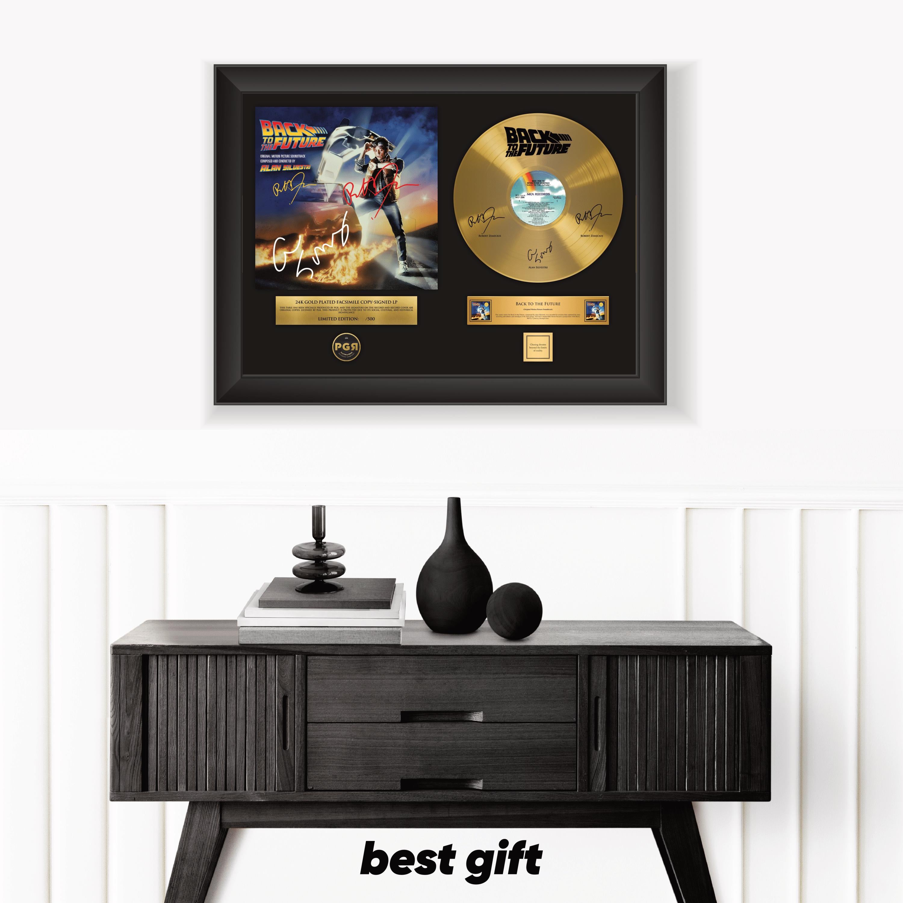 Back To The Future – Framed Gold Plated Record Vinyl  – Copy Signed