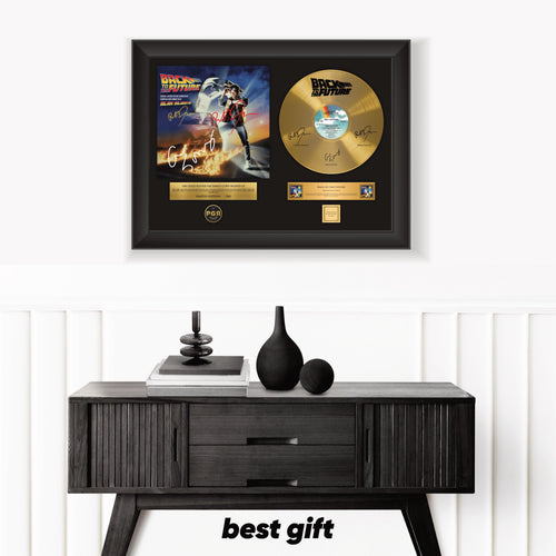 Back To The Future – Framed Gold Plated Record Vinyl  – Copy Signed