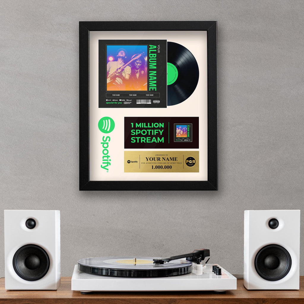 Spotify Framed Custom Album Cover & Vinyl Record Display