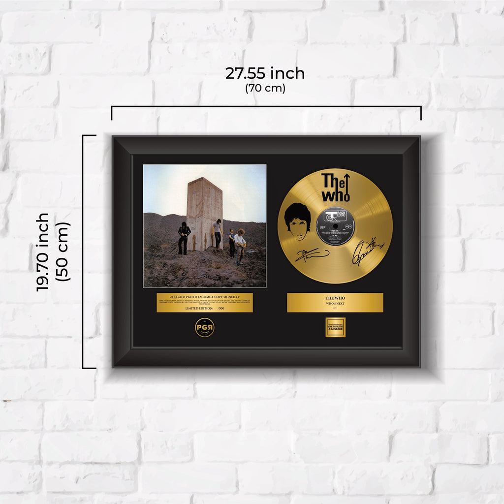 The Who – Framed Gold Plated Record Vinyl  – Copy Signed – Premium Wall Art