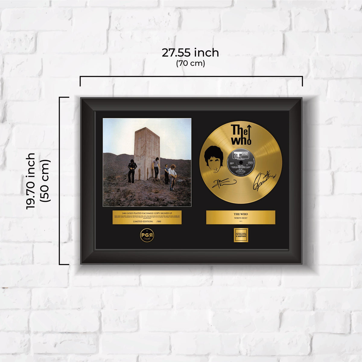 The Who – Framed Gold Plated Record Vinyl  – Copy Signed – Premium Wall Art