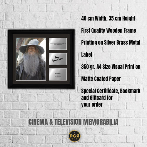 Gandalf - Ian Mckellen - Framed Movie Character Print with Copy Signed