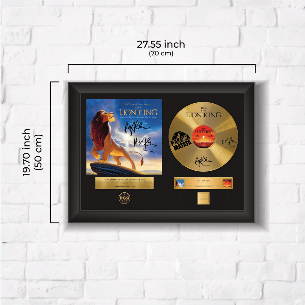 The Lion King – Framed Gold Plated Record Vinyl  – Copy Signed – Wall Art
