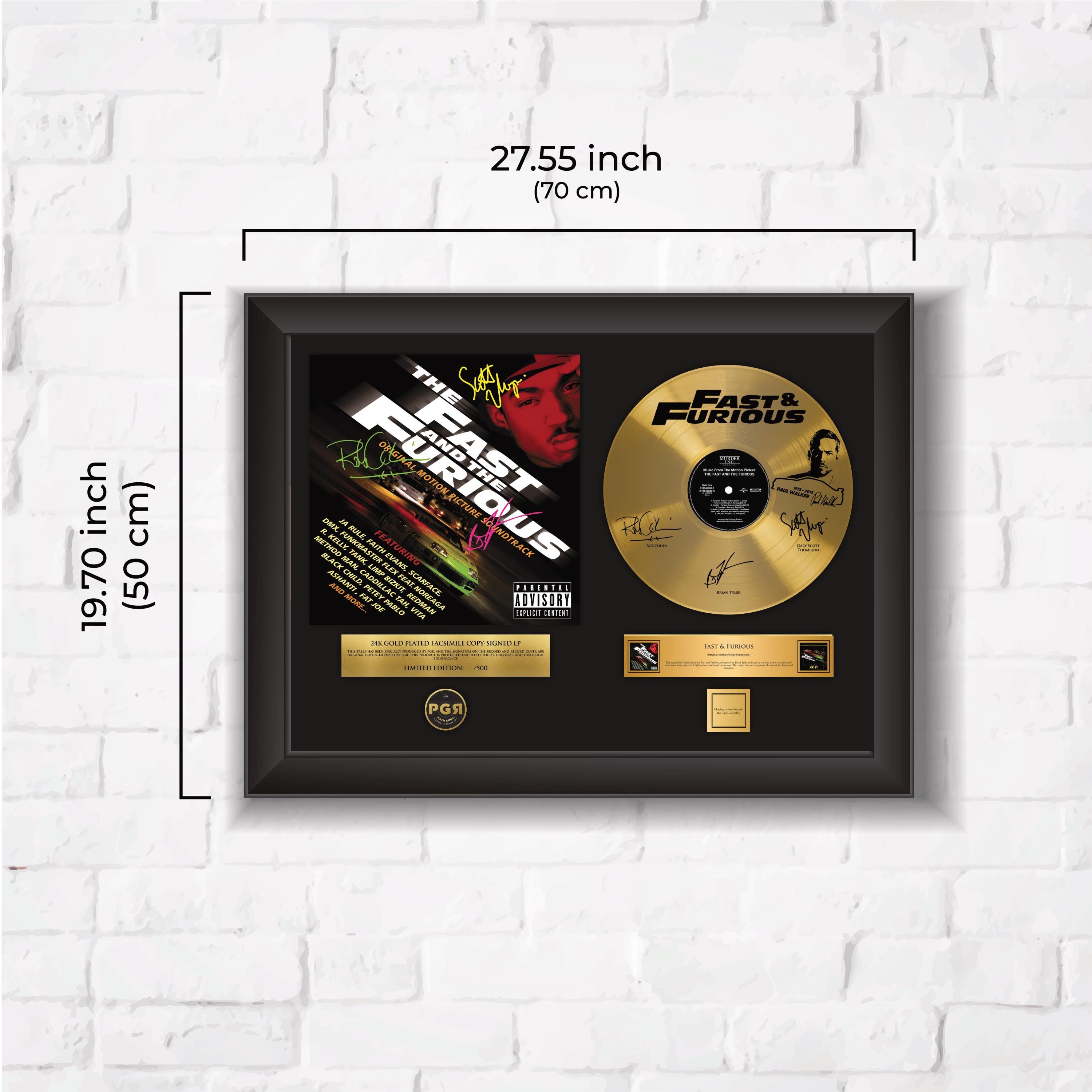 Fast And Furious – Framed Gold Plated Record Vinyl  – Copy Signed – Wall Art