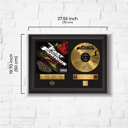 Fast And Furious – Framed Gold Plated Record Vinyl  – Copy Signed – Wall Art