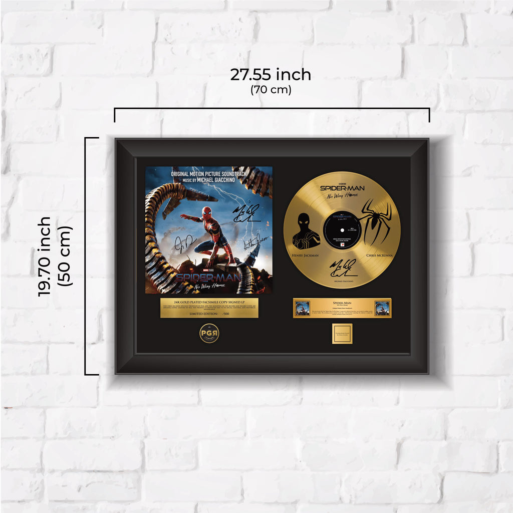 Spider Man No Way Home – Framed Gold Plated Record Vinyl  – Copy Signed