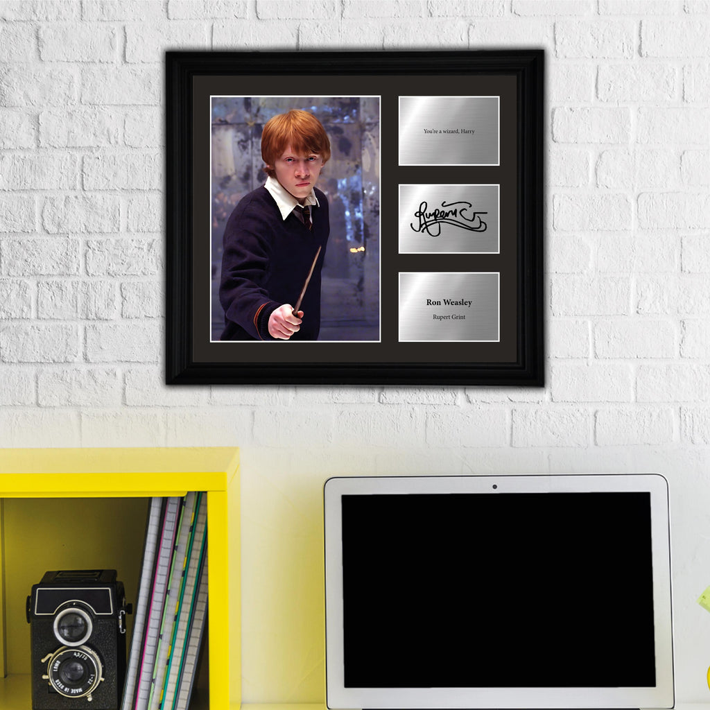 Ron Weasley - Rupert Grint - Framed Movie Character Print with Copy Signed