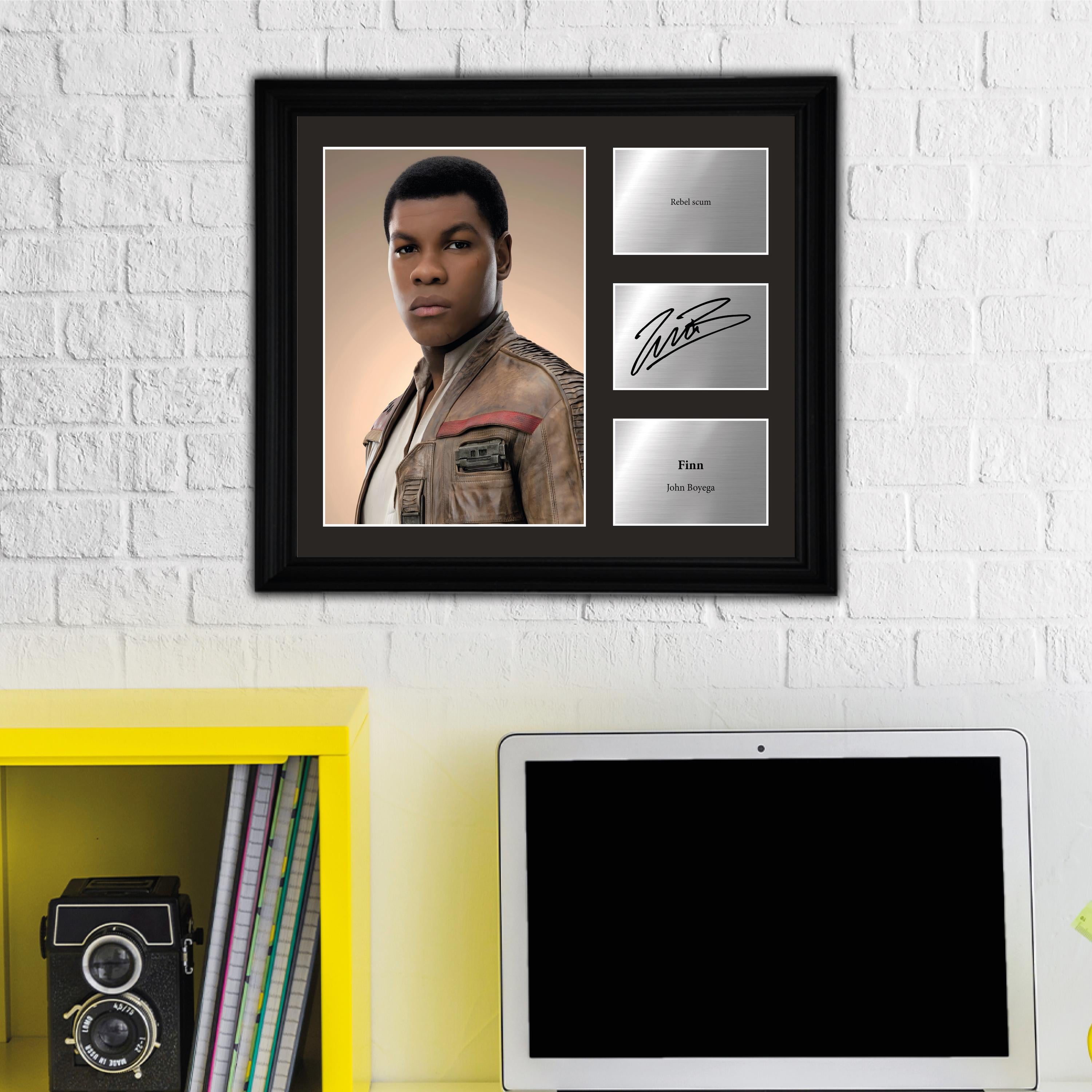 Finn - John Boyega  - Framed Movie Character Print with Copy Signed