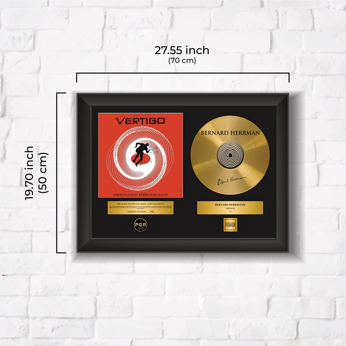 Bernard Herrman – Framed Gold Plated Record Vinyl  – Copy Signed – Wall Art