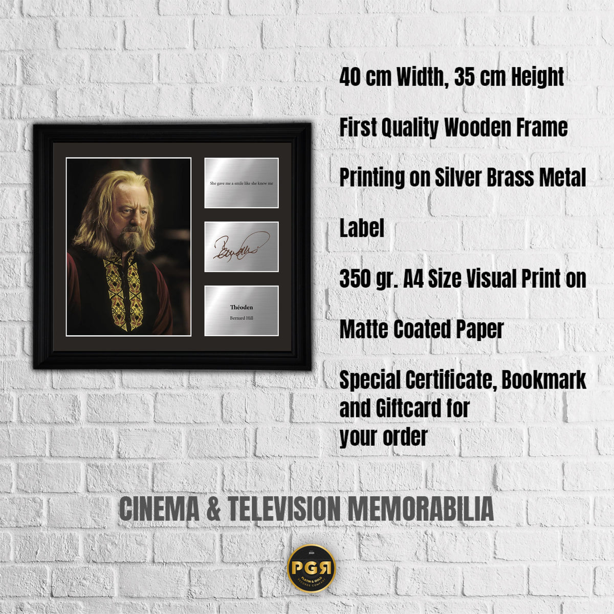 Theoden - Bernard Hill - Framed Movie Character Print with Copy Signed