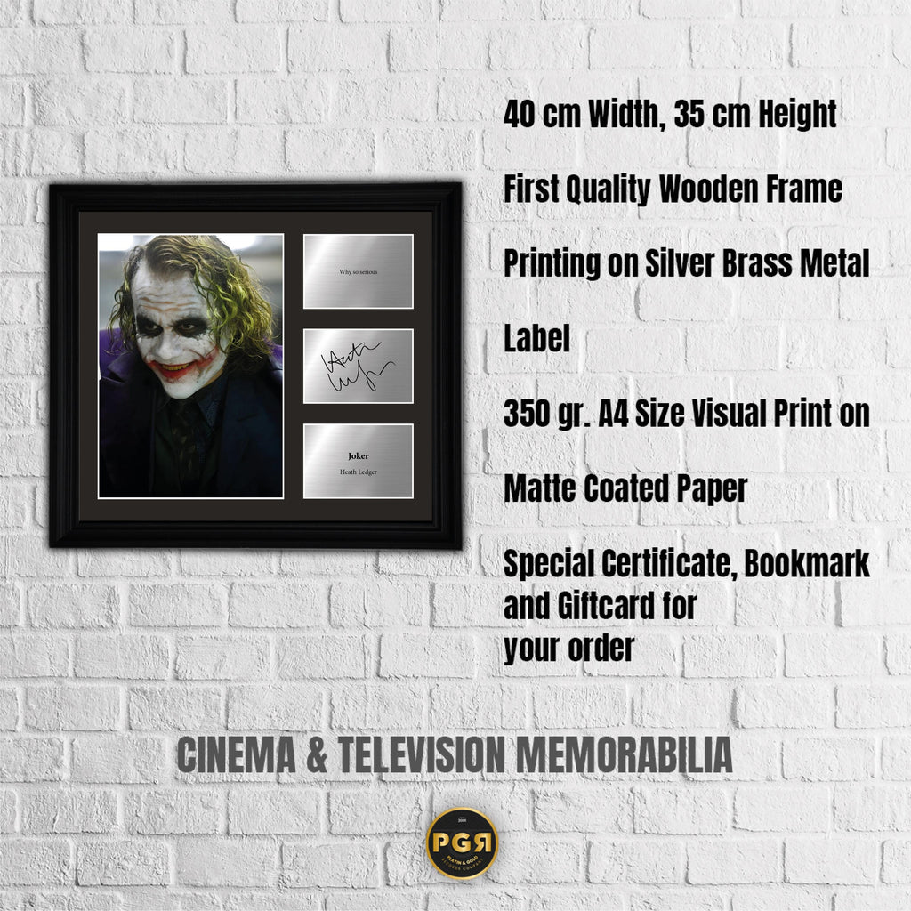 Joker - Heath Ledger - Framed Movie Character Print with Copy Signed