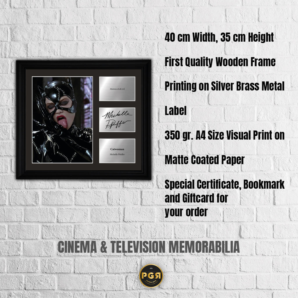 Catwoman - Michelle Pfeiffer - Framed Movie Character Print with Copy Signed