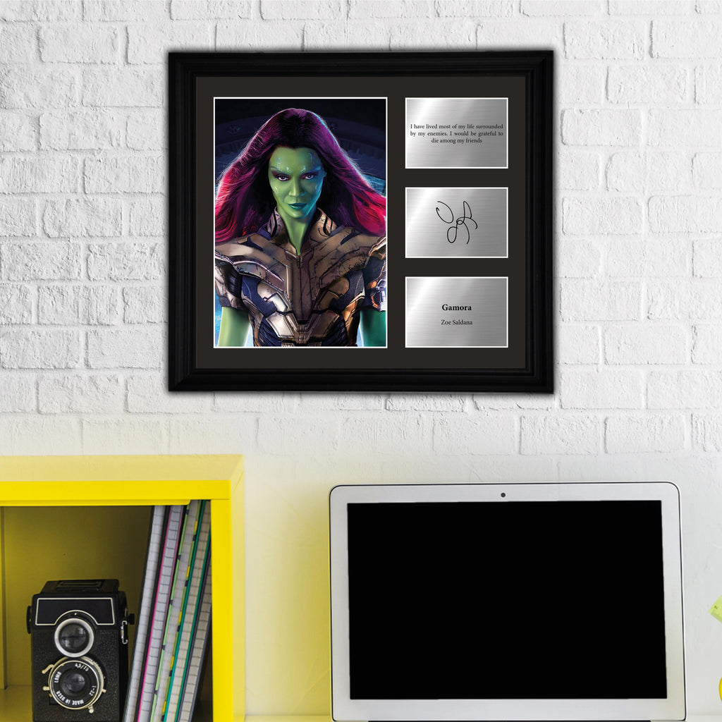 GaPurplea - Zoe Saldana - Framed Movie Character Print with Copy Signed