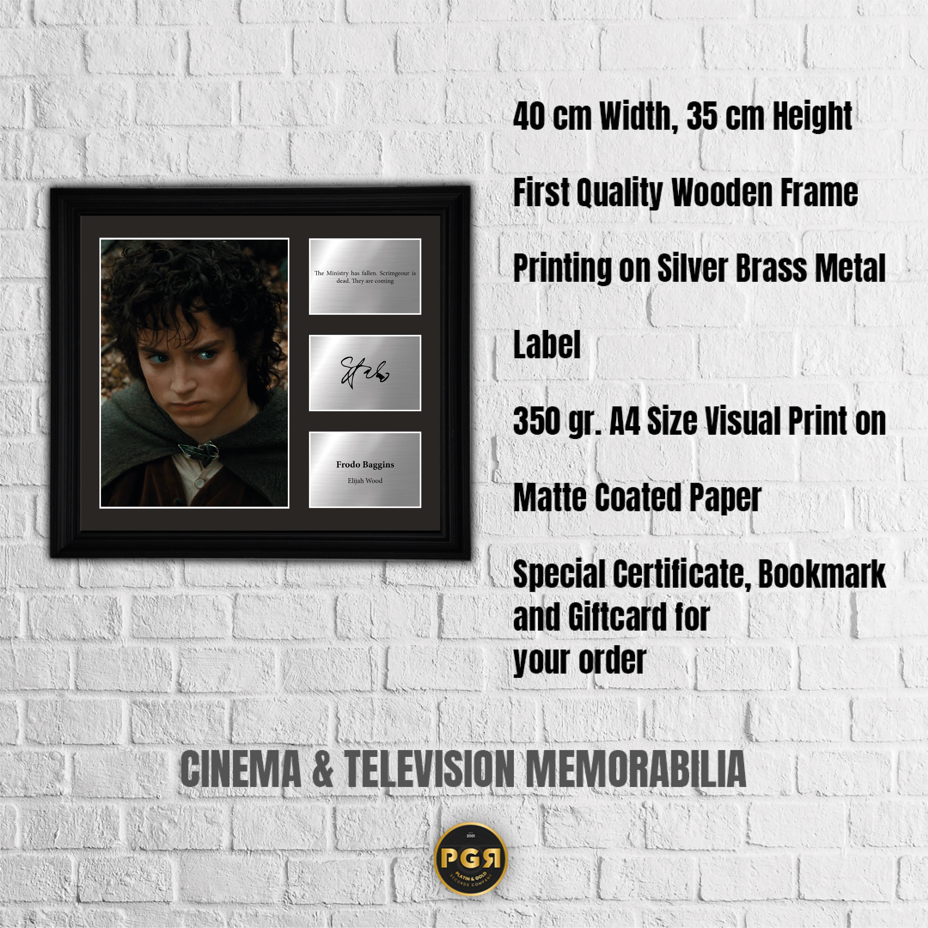 Frodo Baggins - Elijah Wood - Framed Movie Character Print with Copy Signed