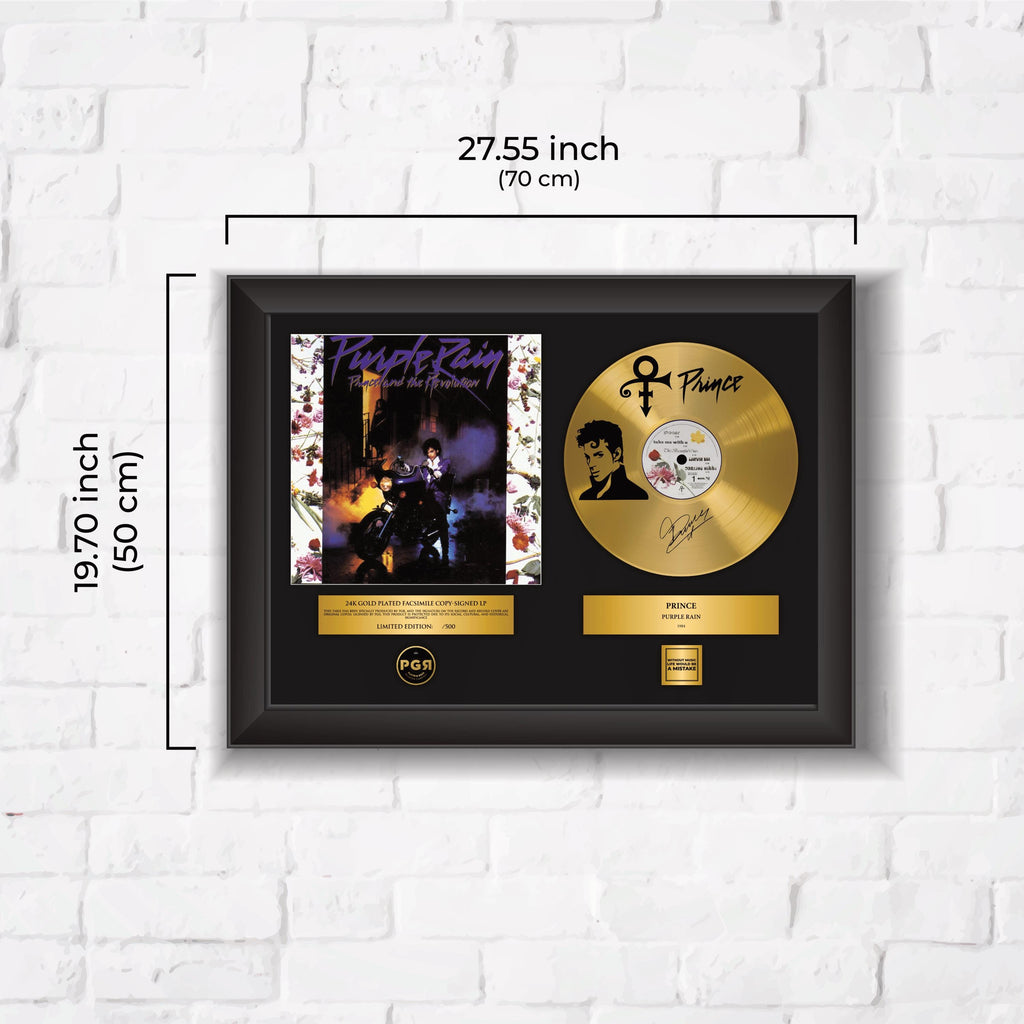 Prince – Framed Gold Plated Record Vinyl  – Copy Signed – Premium Wall Art