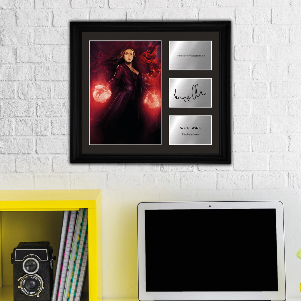 Scarlet Witch - Elizabeth Olsen - Framed Movie Character Print with Copy Signed