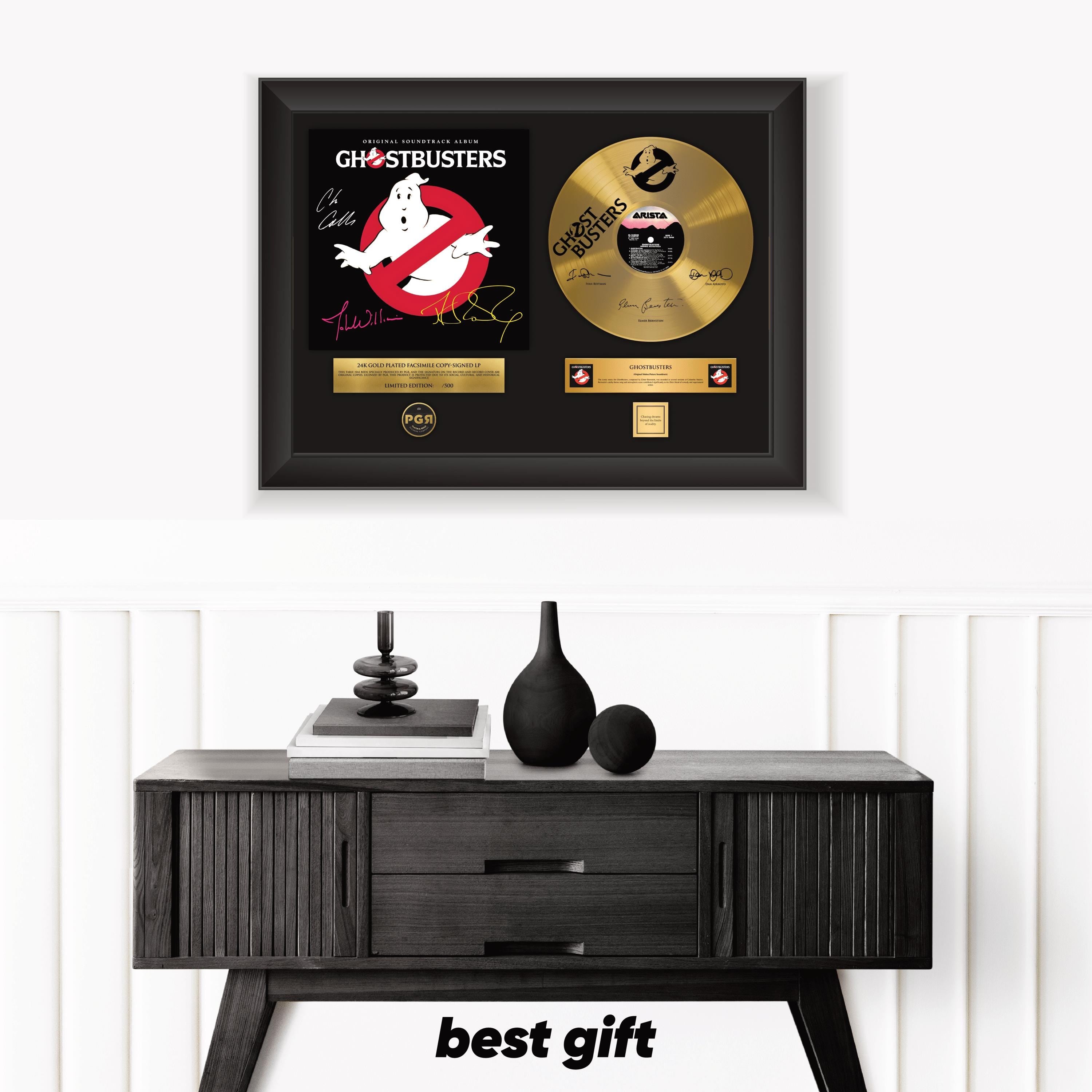 Ghostbusters – Framed Gold Plated Record Vinyl  – Copy Signed – Premium Wall Art