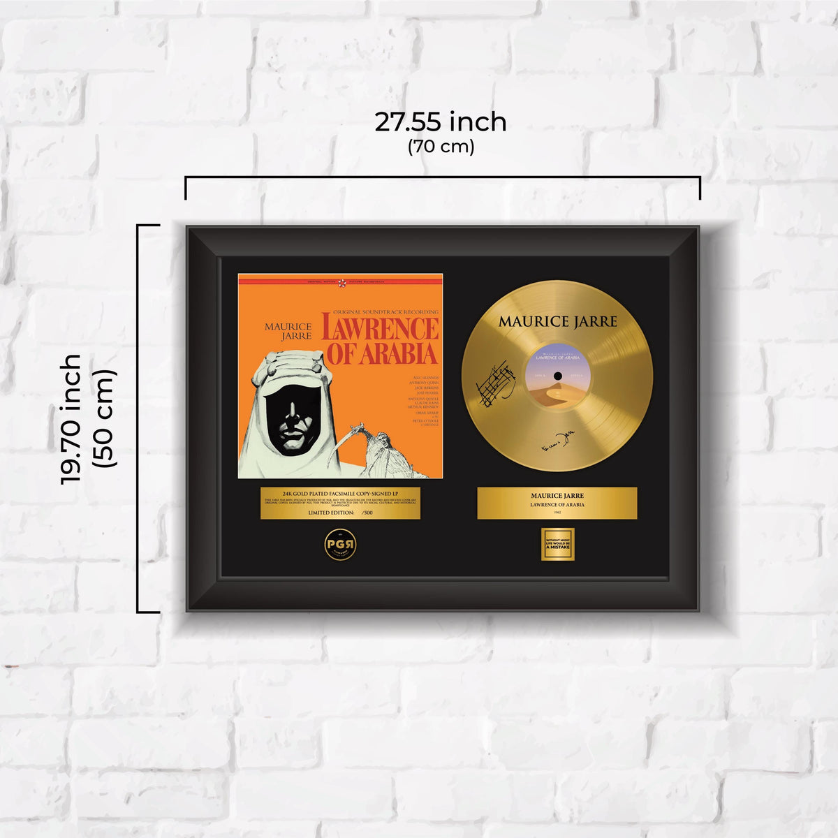 Maurice Jarre – Framed Gold Plated Record Vinyl  – Copy Signed – Wall Art