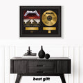 Metallica – Framed Gold Plated Record Vinyl  – Copy Signed – Premium Wall Art