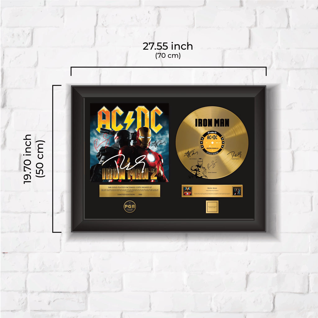 Iron Man – Framed Gold Plated Record Vinyl  – Copy Signed – Premium Wall Art