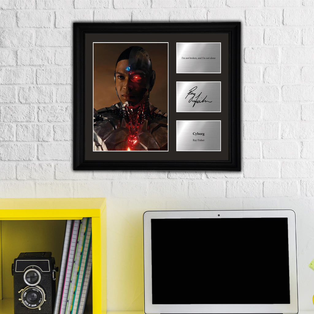 Cyborg - Ray Fisher - Framed Movie Character Print with Copy Signed