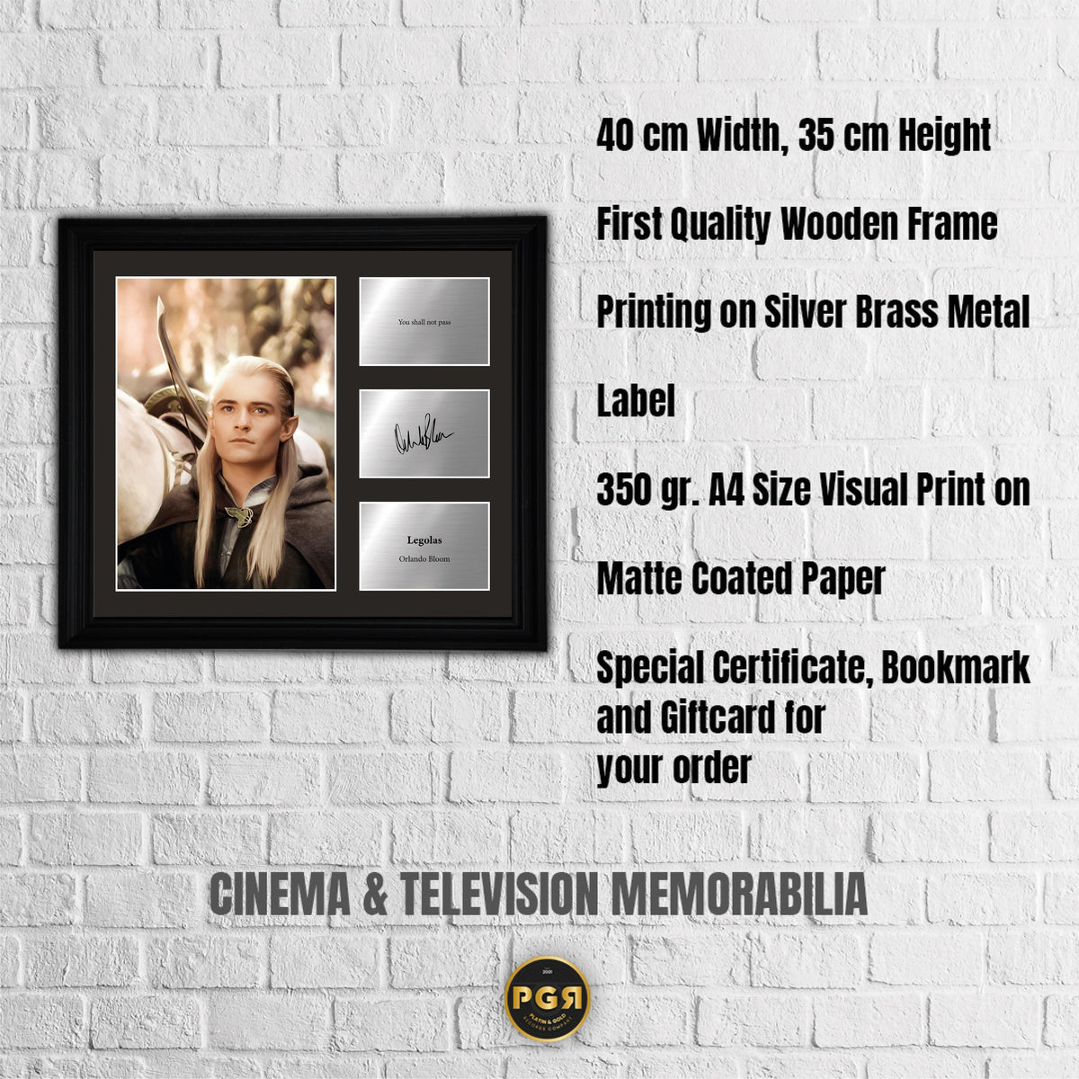 Legolas - Orlando Bloom - Framed Movie Character Print with Copy Signed