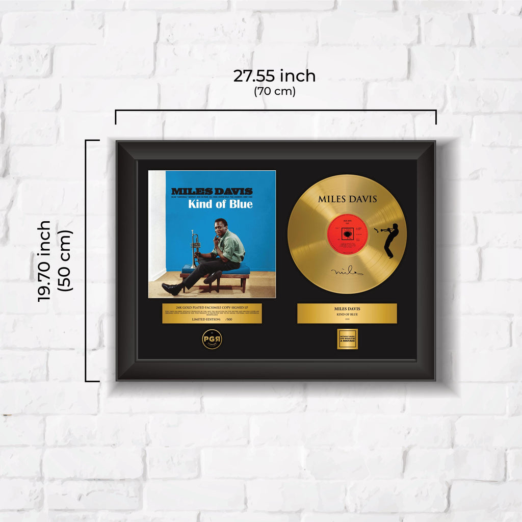 Miles Davis – Framed Gold Plated Record Vinyl  – Copy Signed – Premium Wall Art