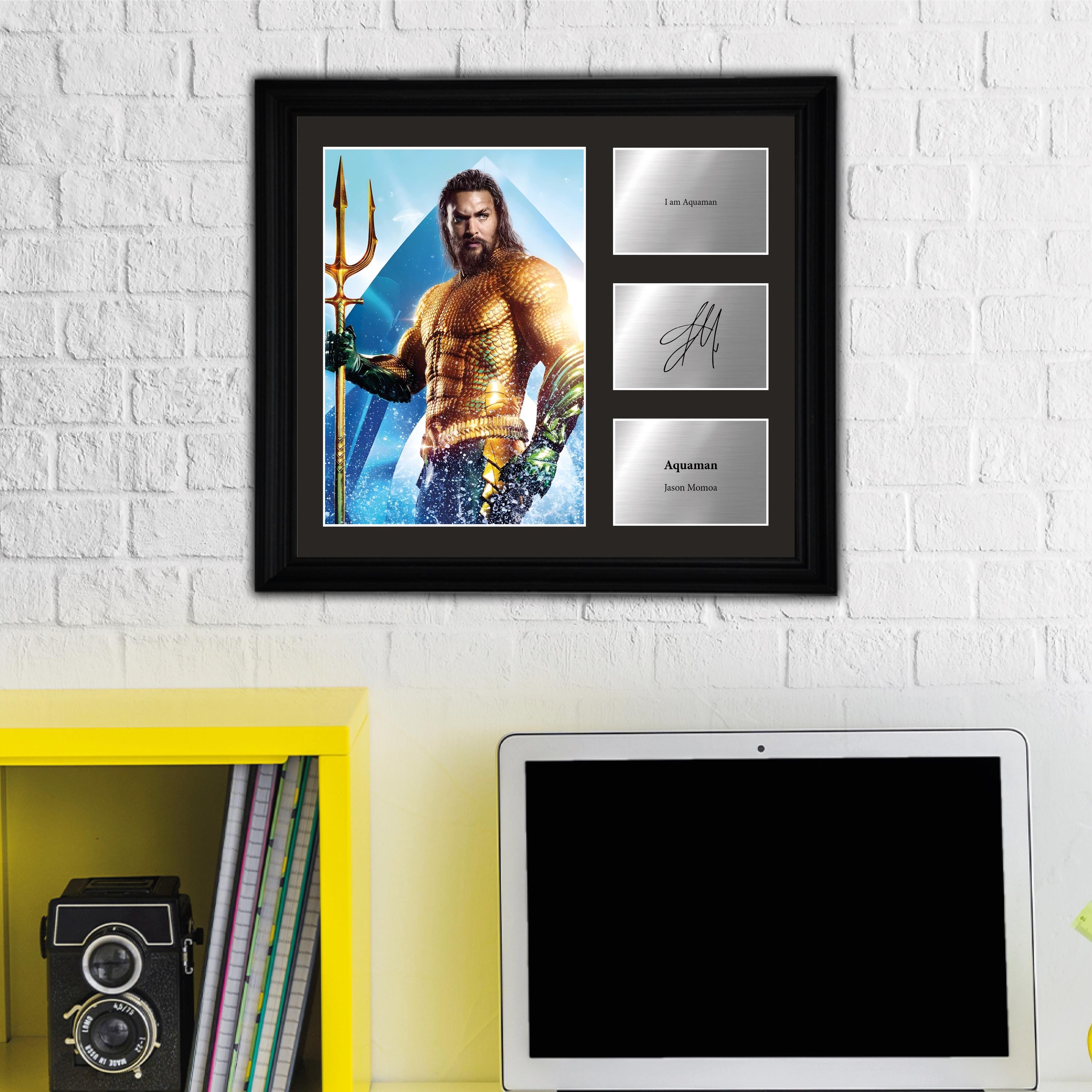Aquaman - Jason Momoa - Framed Movie Character Print with Copy Signed