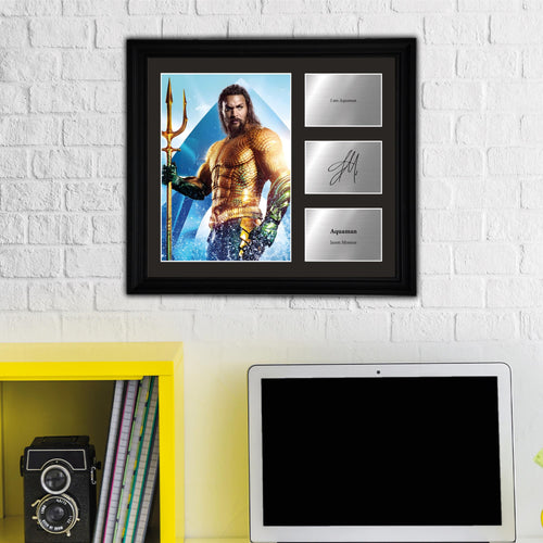 Aquaman - Jason Momoa - Framed Movie Character Print with Copy Signed