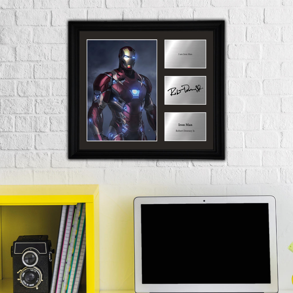 Iron Man - Framed Movie Character Print with Copy Signed