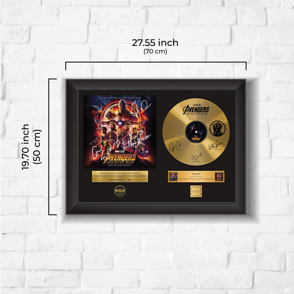 Avengers ınfinity War – Framed Gold Plated Record Vinyl  – Copy Signed