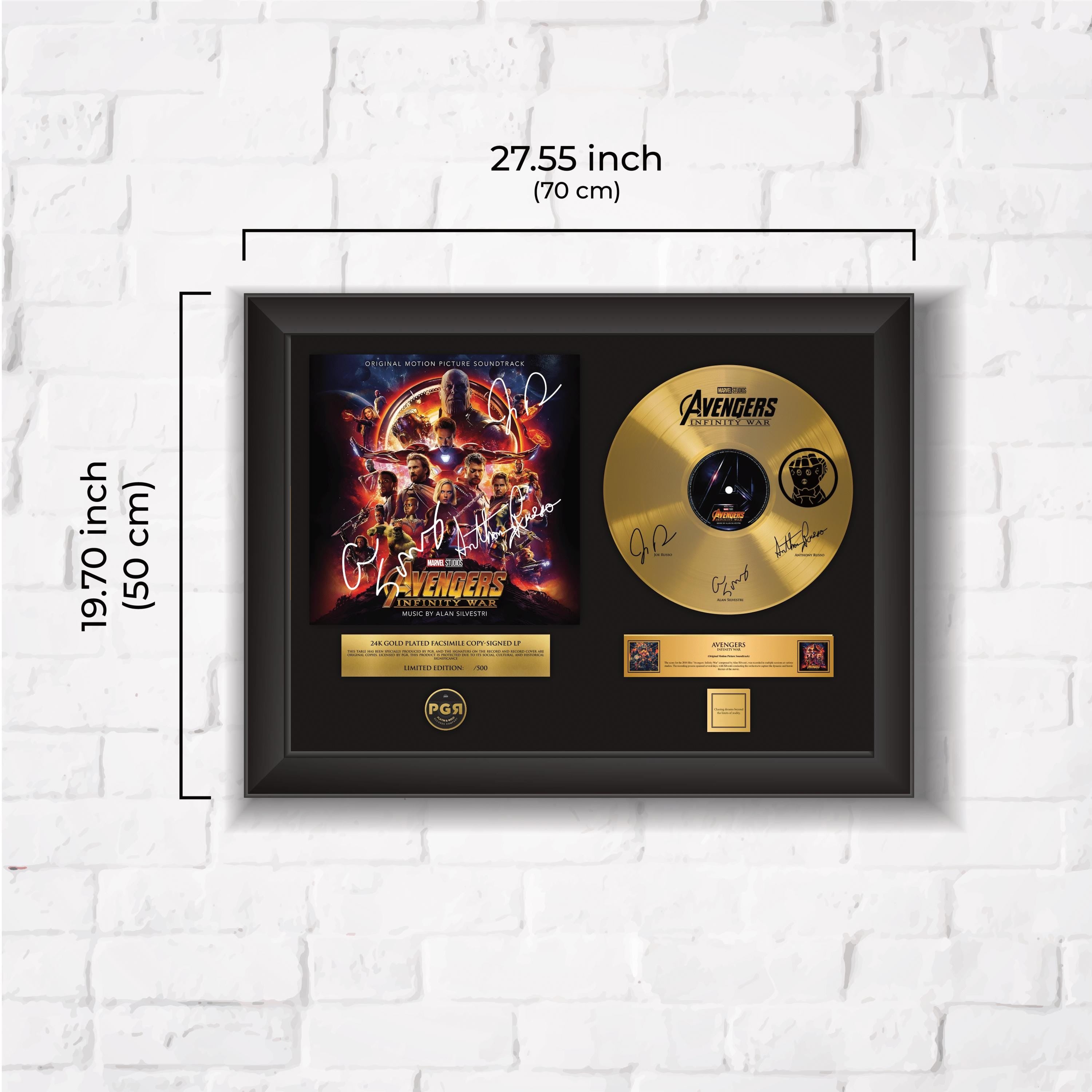 Avengers ınfinity War – Framed Gold Plated Record Vinyl  – Copy Signed