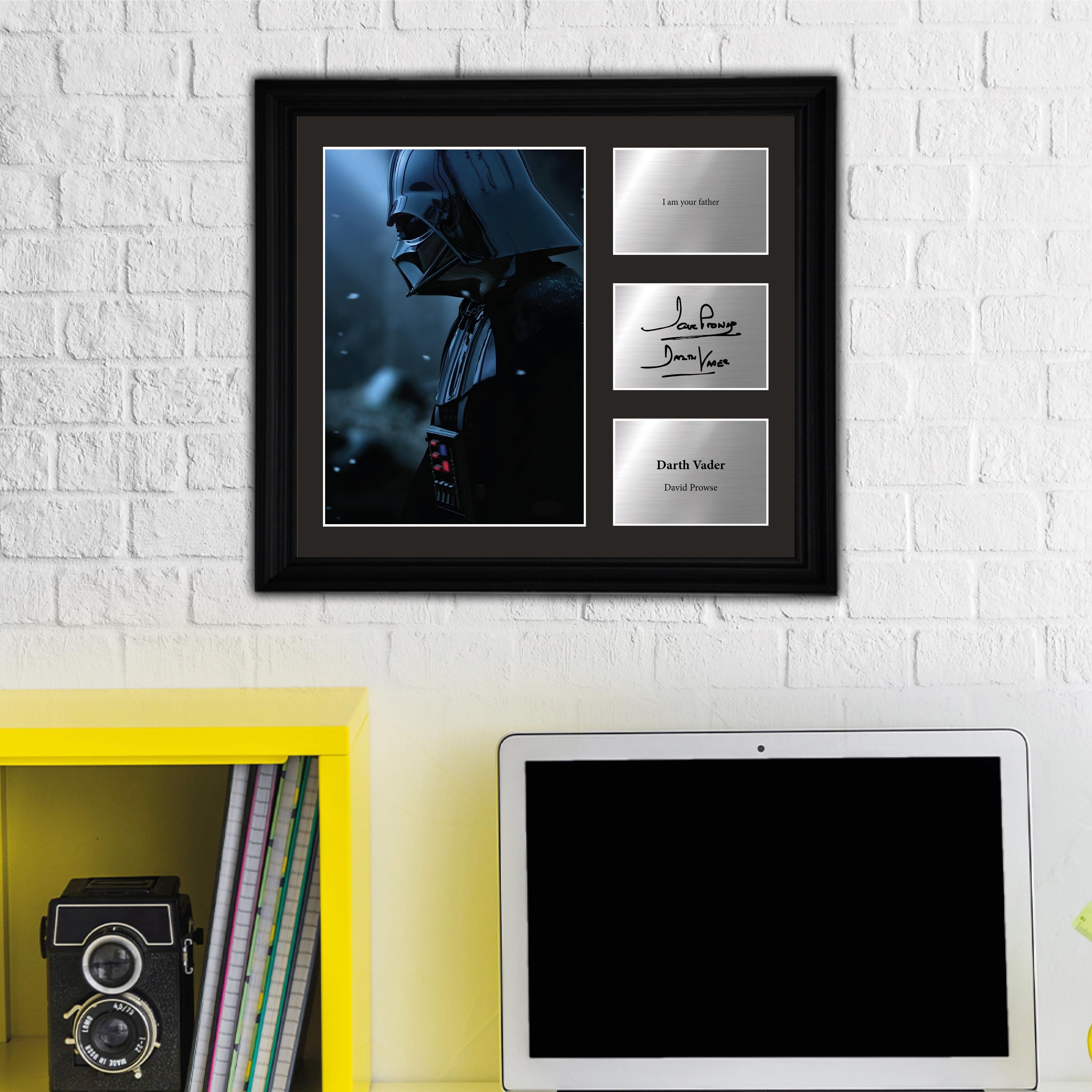 Darth Vader - David Prowse  - Framed Movie Character Print with Copy Signed